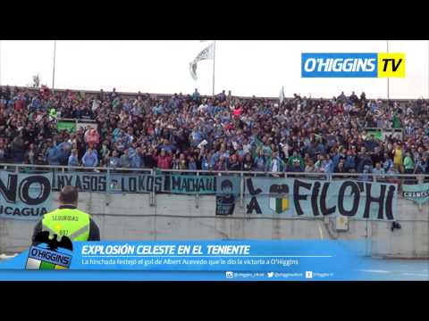 "Celebración hinchada O'Higgins 1 - 0 Wanderers" Barra: Trinchera Celeste &bull; Club: O'Higgins