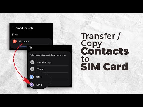 How to Transfer / Copy Contacts from Phone to SIM Card on Android (Samsung)