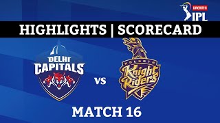 DREAM11 IPL 2020 | Match 16 | Highlights | Scorecard | DC vs KKR