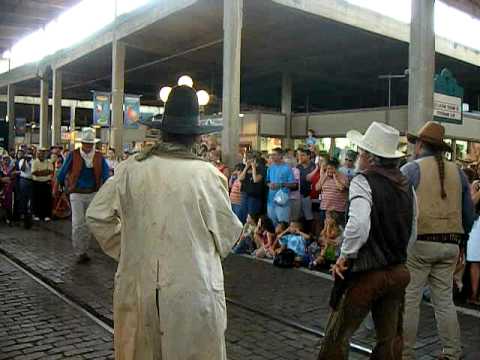 Mock Gunfight at Fort Worth Stockyards, Texas