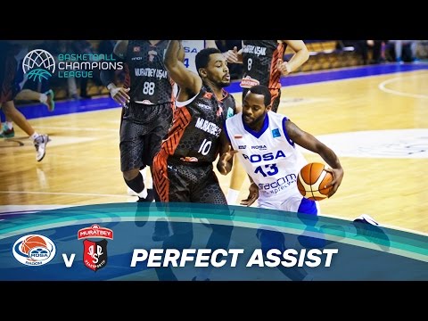 Brazelton with a strong one-handed assist after an ankle-breaker against Usak