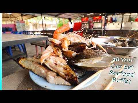 UNLIMITED Thai SEAFOOD BUFFET All For Less Than $12 | Hat Yai, THAILAND