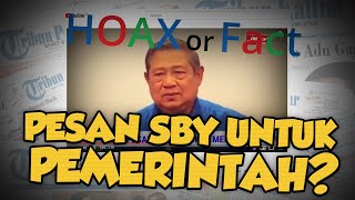 HOAX: Pesan Susilo Bambang Yudhoyono untuk Pemerintah