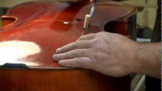 Hand fitting the soundpost by Hammond Ashley Violins