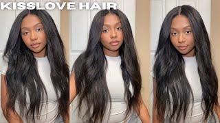 🔥MUST WATCH!🔥 THE MOST NATURAL LOOKING KINKY STRAIGHT WIG! WITH 4C EDGES | FT. KISSLOVE HAIR
