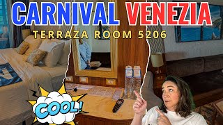 Carnival Venezia Stateroom Tour | Terrazza Cabana Room 5206 with Private Balcony