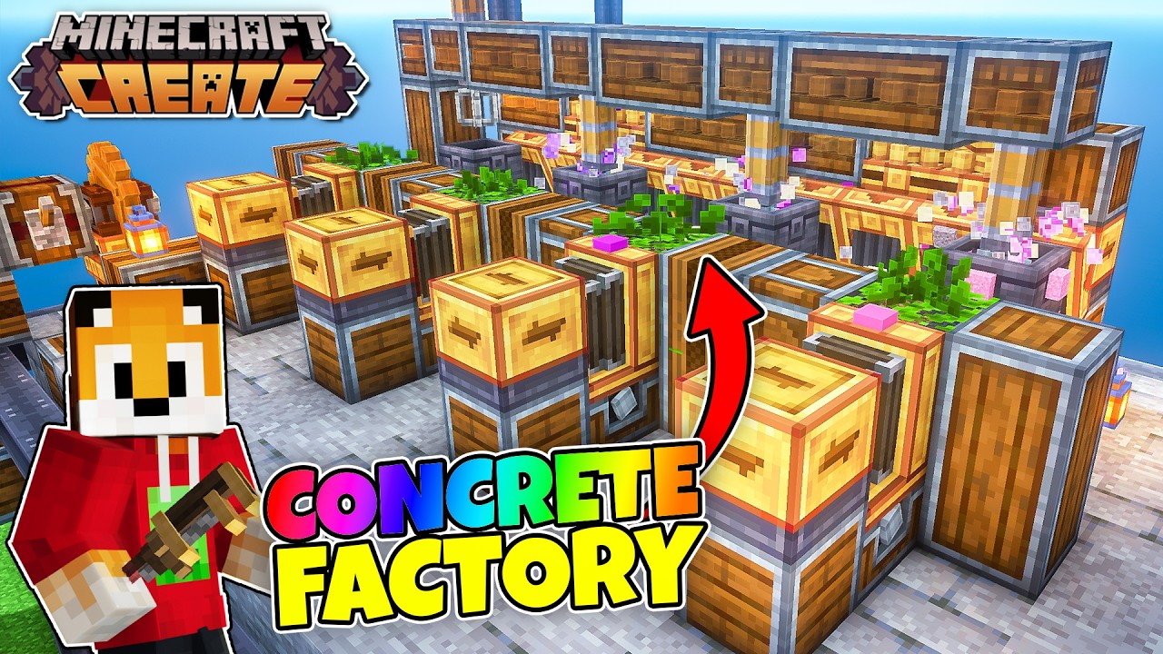 Fully Automatic CONCRETE FARM in Minecraft Create Mod