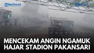 Download lagu VIRAL ANGIN PUTING BELIUNG! Bikin Porak-Porandakan Stadion Pakansari Bogor, Warga Panik Histeris mp3