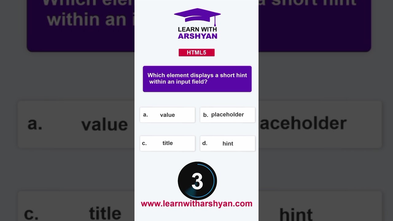 3 Must-Know HTML Questions for Beginners #HTML #Shorts #LearnWithArshyan