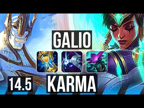 GALIO vs KARMA (MID) | 1500+ games, Rank 7 Galio, 6/2/7 | KR Challenger | 14.5