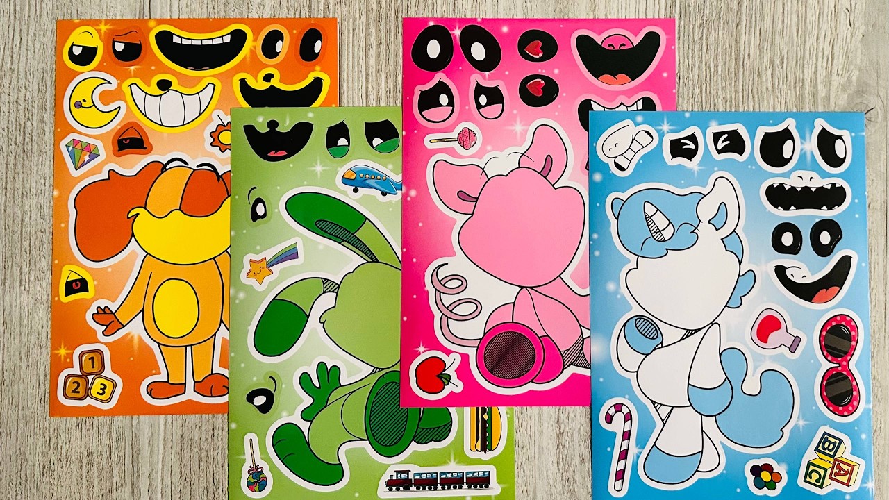 [Paper DIY]Poppy Playtime Smiling Critters Stickers 😱 CatNap DogDay CraftyCorn Dress Up ASMR#asmr