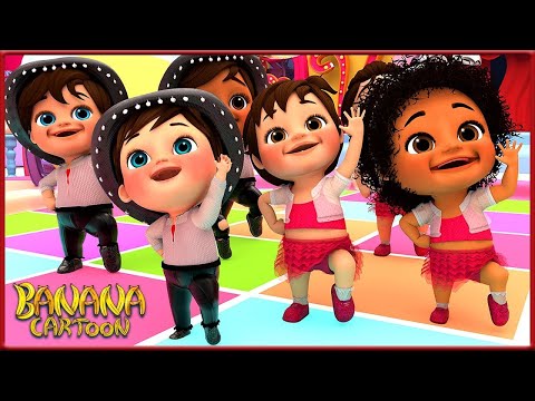 🔴 Dance Party with Johny and Friends - Banana Cartoon Preschool Nursery Rhymes and Children`s Songs