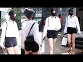 Shanaya Kapoor Flaunts Her Exy FIgure In Black Shorts And White Zipper Snapped At Andheri