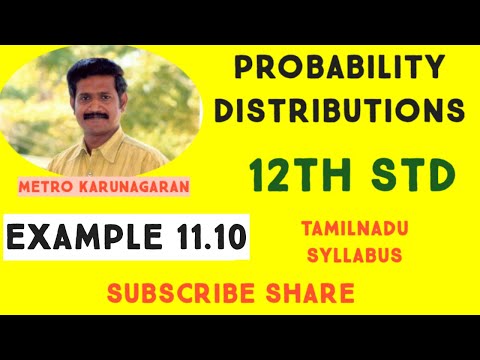 12th Std Maths Ex.11.2(Example 11.10) A random variable has probability mass funct. X: 1 2 3 4 5 6