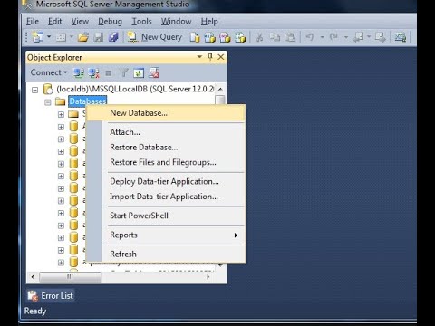 Connect to SQL Server and create new Database - session 3