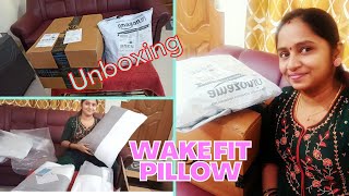 Wake fit pillow unboxing review தமிழில் |Wake fit mattress cover #pillow unboxing#wakefit #amazon