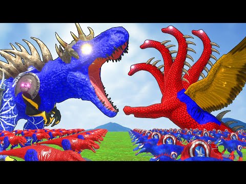 TYRANNOSAURUS REX vs ALL LARGE HERBIVORE & CARNIVORE ON ISLA NUBLAR - Jurassic World Evolution 2