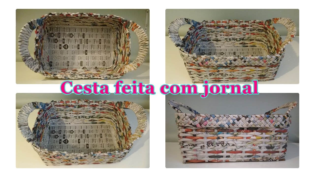 Como fazer cesta de jornal quadrada!