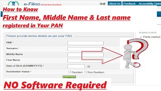 How to know First, Middle & Last Name of PAN in Income Tax Website for Registration | Also for GST |