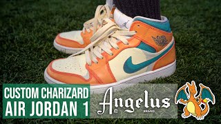 Custom Charizard AJ1 | Learn to Coffee Dye & Paint Shoes