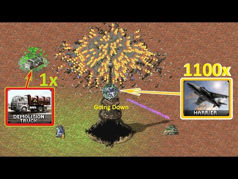 1 Demolition Truck vs 1100 Stacked Harriers: Red Alert 2