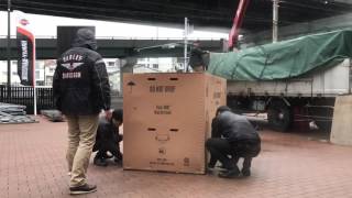 ハーレー来たよー、箱出しだ全員集合！！～全員で開封頑張る編～