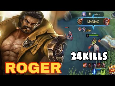 24 KILLS ROGER GAMEPLAY  INSANE DAMAGE PLUS  MANIAC / BUILD GUIDE X COMBO🔥🔥🔥🔥