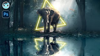 【MIMO】水中倒影+霓虹燈｜Neon Light Effect｜Reflection｜Photoshop