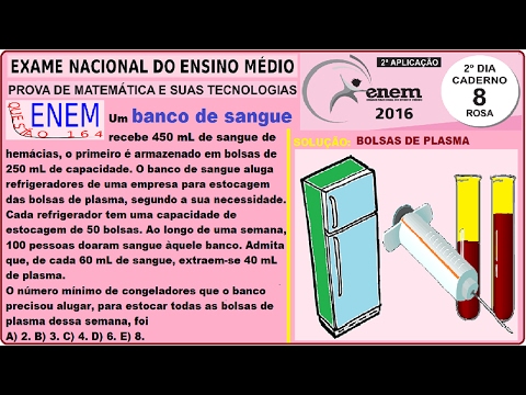CURSO MATEMÁTICA ENEM 2016 QUESTÃO 164 PROVA ROSA RESOLVIDA EXAME NACIONAL ENSINO MÉDIO 2ª Aplicação
