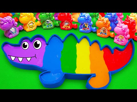 Satisfying ASMR | Making Alligator Slime Bathtub by Mixing Paw Patrol CLAY Eggs Coloring