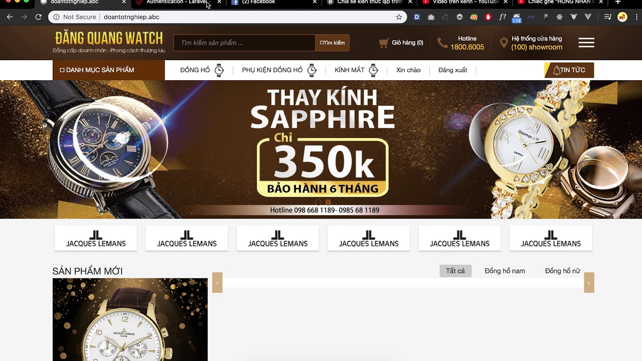 [Seri] - Website đồng hồ - Show thông tin check login