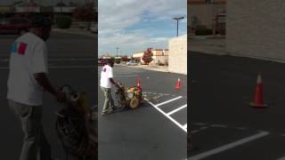 Dean putting down white lines go figure