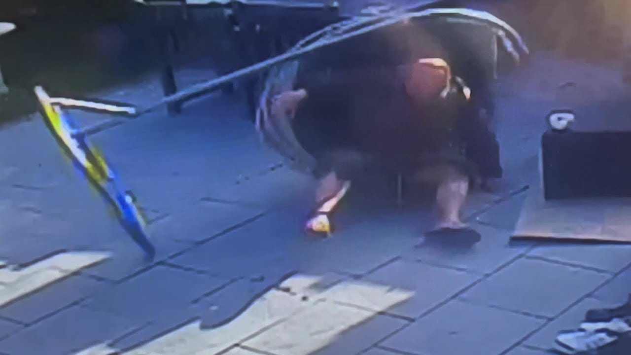 Man sits in 'Egg Chair' to prove that he set it up properly, ends up falling over