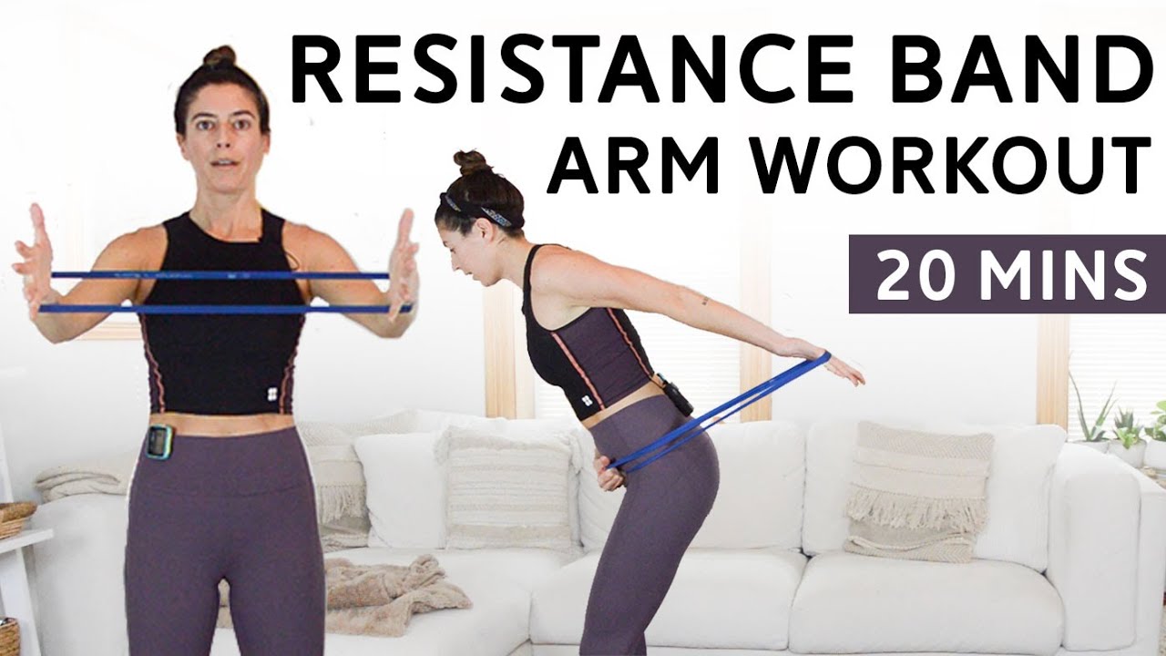 Resistance Band Arm Workout - Triceps, Biceps, Shoulders - YouTube