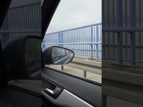 Rückfahrt Hiddensee nach Oranienburg.  Fahrt über die B96 auf der Brücke Rügen- Stralsund