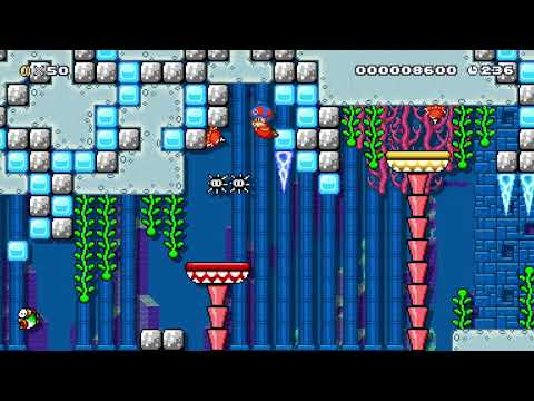 W4-4 Frozen Coral Reef by moomoo314 🍄 Super Mario Maker 2 🍄 No Commentary aar
