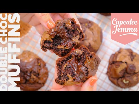 VIRAL Double Chocolate Muffin Recipe & Tutorial | Cupcake Jemma