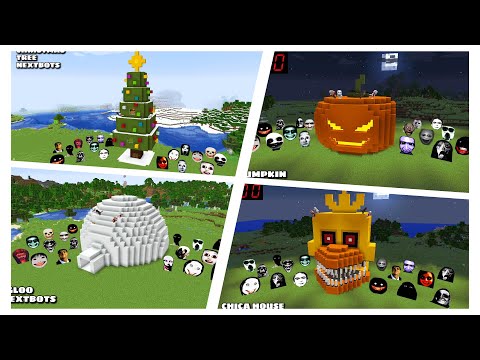 COMPILATION OF BEST SURVIVAL HOUSES WITH NEXTBOTS Part 7 in Minecraft - Gameplay - Coffin Meme