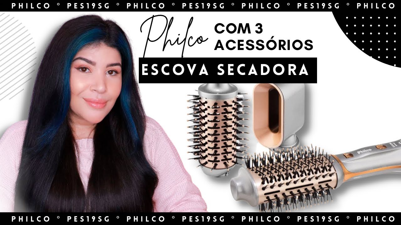 ⚙️ESCOVA SECADORA PHILCO:COM 3 ACESSÓRIOS [Bivolt, 1300W]