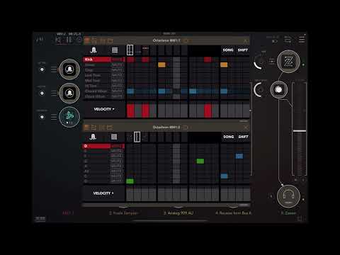 With live drum sounds! - iPad AUv3 MIDI Drum Sequencer App Octachron jamming with AUM, Atom, Zeeon…