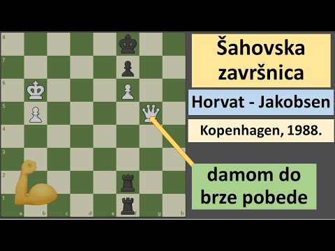 Šahovska završnica - Horvat vs Jakobsen, Kopenhagen 1988 - tražimo najbolje poteze