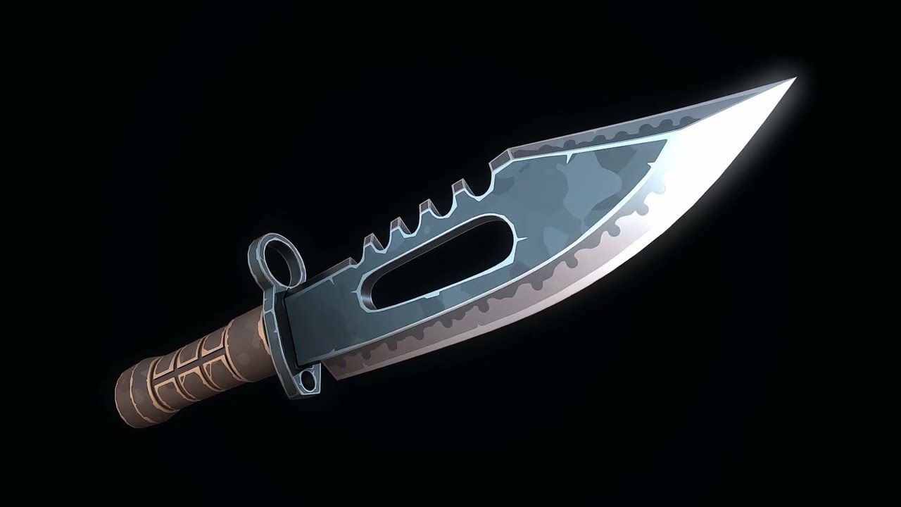 Stylized Military Knife 3D Model