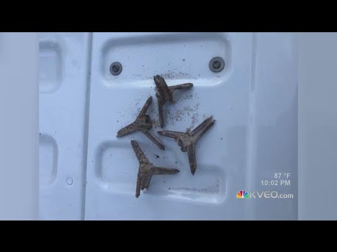 Caltrops Disable Border Patrol Vehicle