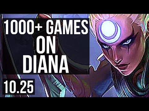 DIANA vs RYZE (MID) | 7 solo kills, 1000+ games, Legendary, 800K mastery | BR Master | v10.25