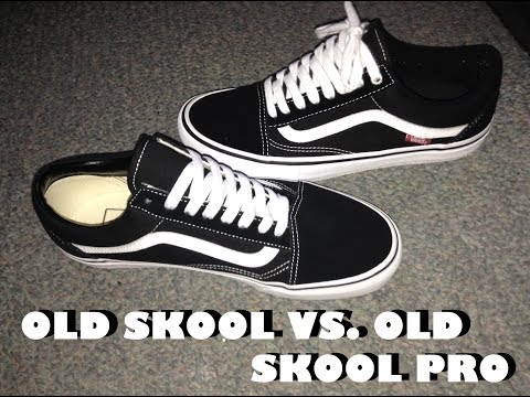 Part of a video titled Vans Old Skool vs Vans Old Skool Pro (Skate): A Video Comparison
