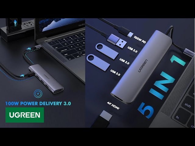 UGREEN 5-in-1 USB-C Hub HDMI 3x USB 3.0 Power Delivery PD Type-C SKU  50209