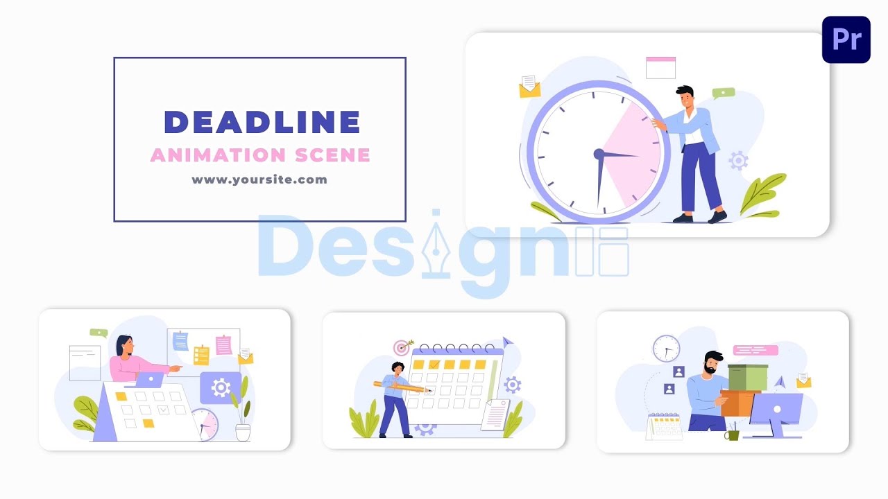 Work Deadline Vector Animation Scene Premier Pro Template