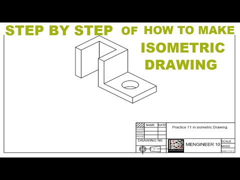 ISOMETRIC DRAWING: Lesson 31 of 50 Practice 11|  In Auto-cad For Mechanical Engineering.