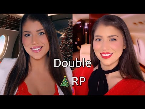 ASMR | Double Festive Flight Attendant (Christmas Roleplay Italian Accent)