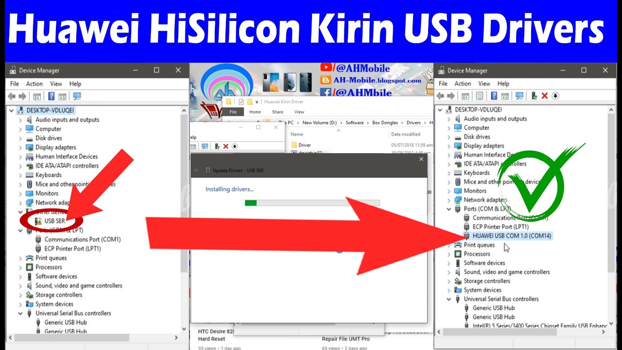 Huawei HiSilicon Kirin USB Drivers Setup and installation | Huawei USB COM 1.0